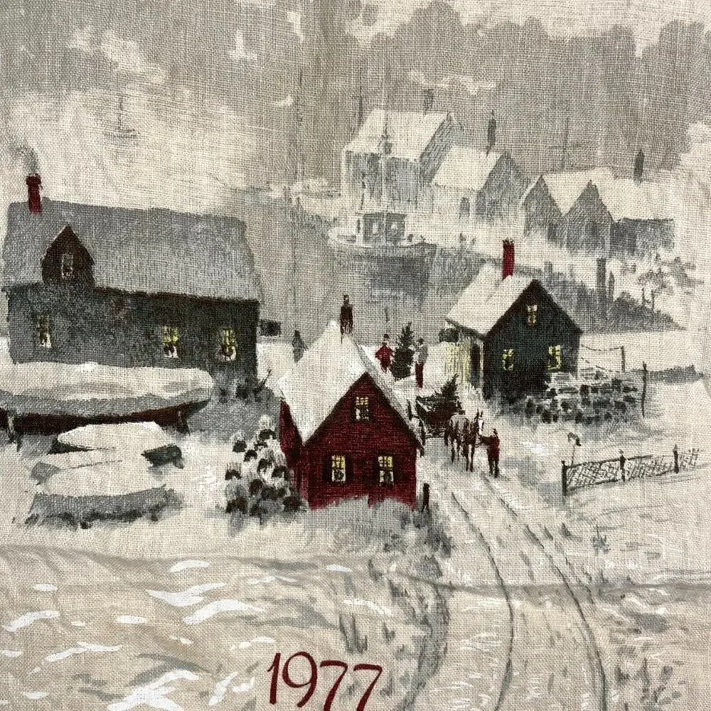 Vintage 1977 Hanging Tea Towel Calendar